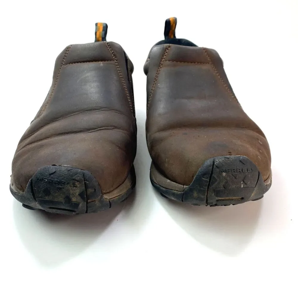 Merrell Jungle Brown Moc NuBuck Leather Slip-On Clog Shoes Size 9 Duel Density